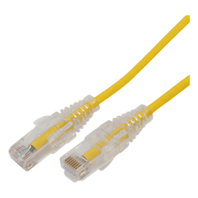 Cable de Parcheo Slim UTP Cat6A - 1 Metro (3.28 Pies) Amarillo, Diámetro Reducido (28 AWG)