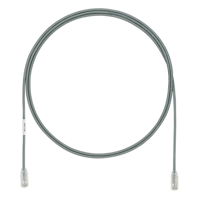 Cable de Parcheo UTP Cat6A, CM/LSZH, Diámetro Reducido (28AWG), Color Gris, 0.61 Metros (2 Pies)