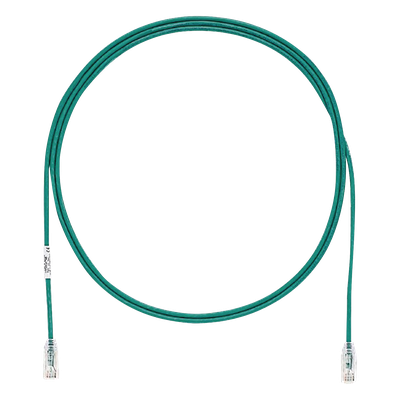 Cable de Parcheo TX6, UTP Cat6, Diámetro Reducido (28AWG), Color Verde, 1.83 Metros (6 Pies)