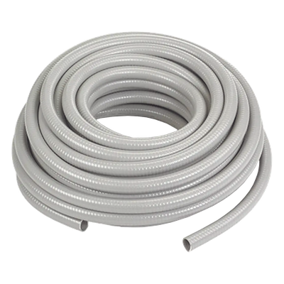 Manguera hermética tipo PolyTuff no metálica gris de 3/4", 100 pies. Uso comercial/industrial.