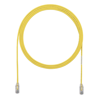 Cable de Parcheo UTP Cat6A, CM/LSZH, Diámetro Reducido (28AWG), Color Amarillo, 5.18 Metros (17 Pies)