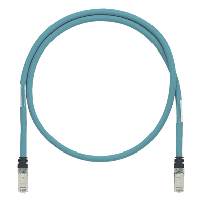 Patch Cord Cat6A de Grado Industrial 600V, Blindado SF/UTP, Calibre 26 AWG, Color Aqua, 1.5 Metros (4.92 Pies)