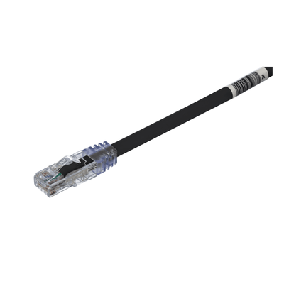 Cable de Parcheo UTP, Cat6A, 24 AWG, CM, Color Negro, 0.3 Metros (1 Pie)