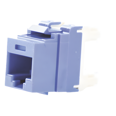 Conector Jack Estilo 110 (de Impacto), Tipo Keystone, Categoría 5e, de 8 Posiciones y 8 Cables, Color Azul