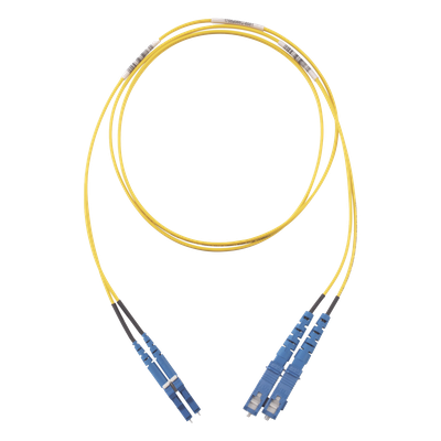 Jumper de Fibra Optica Monomodo 9/125 OS2, LC-SC Duplex, OFNR (Riser), Color Amarillo, 5 Metros (16.40 Pies)