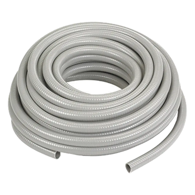 Manguera hermética flexible tipo PolyTuff no metálica, gris de 1" y 100 pies. Uso comercial/industrial.