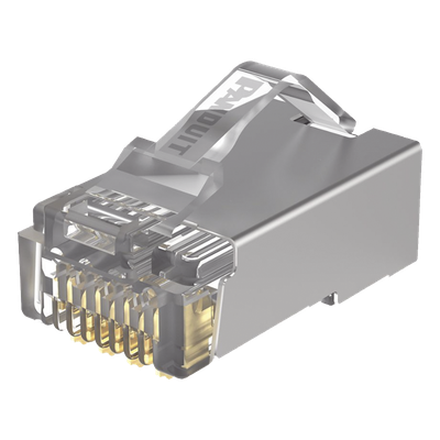 Plug RJ45 Cat5e Blindado, Para Cable UTP de Calibres 24-26 AWG, Chapado en Oro de 50 Micras, Paquete de 100 Piezas
