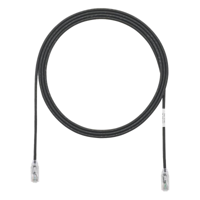 Cable de Parcheo TX6, UTP Cat6, Diámetro Reducido (28AWG), Color Negro, 1.83 Metros (6 Pies)