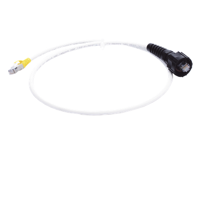 (XC6A-S10-B05) Patch Cord RJ45 Cat6A S/FTP T568A/B CM/LS0H1 Blanco Amarillo 3.05 Metros (10 Pies)
