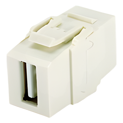Módulo Acoplador USB 2.0, Hembra a Hembra, Tipo Keystone, Color Blanco Mate