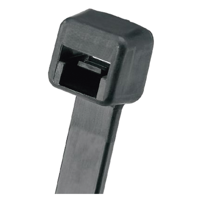 Cincho de Nylon 6.6 Pan-Ty, 368mm largo x 7.6mm ancho, Color Negro, Exterior Resistente a Rayos UV, Paquete de 100pz