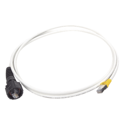 Patch Cord Reforzado Industrial (Ruggedized), Cat6A Blindado S/FTP, CM/LS0H, 2.13 Metros (7 Pies)