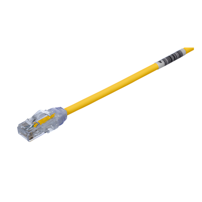 Cable de Parcheo UTP Cat6A, CM/LSZH, Diámetro Reducido (28AWG), Color Amarillo, 3.05 Metros (10 Pies)