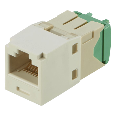 Conector Jack RJ45 Estilo TG, Mini-Com, Categoría 6, de 8 Posiciones y 8 Cables de Calibre 28/30 AWG, Color Blanco