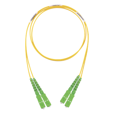 Jumper de Fibra Optica Monomodo 9/125 OS2, SC/APC-SC/APC Duplex, OFNR (Riser), Color Amarillo, 2 Metros (6.56 Pies)