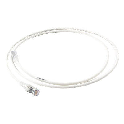 Patch Cord Skinny Cat6A Blindado S/FTP, 1.52 Metros (5 Pies), Diámetro Reducido 28 AWG, Color Blanco