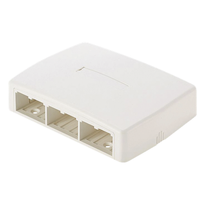 Caja de Montaje en Superficie, Para 6 Módulos Mini-Com, Color Blanco Mate