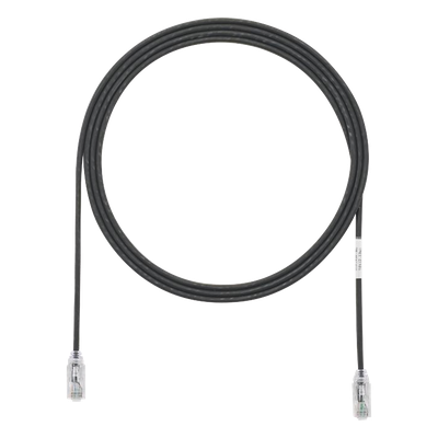 Cable de Parcheo TX6, UTP Cat6, Diámetro Reducido (28AWG), Color Negro, 3.05 Metros (10 Pies)