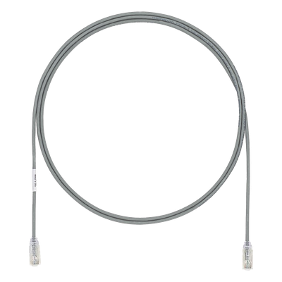 Cable de Parcheo UTP Cat6A, CM/LSZH, Diámetro Reducido (28AWG), Color Gris, 4.57 Metros (15 Pies)