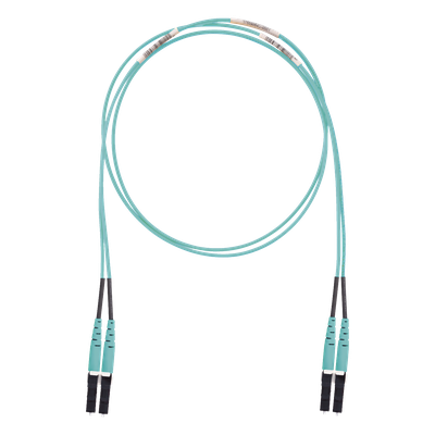 Jumper de Fibra Optica Multimodo 50/125 OM3, LC-LC Duplex, LSZH (Cero Halógenos), Color Aqua, 10 Metros (32.81 Pies)