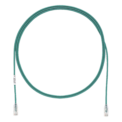 Cable de Parcheo TX6, UTP Cat6, Diámetro Reducido (28AWG), Color Verde, 9.14 Metros (30 Pies)
