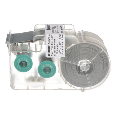 Casete de 75 Etiquetas Autolaminadas Turn-Tell, con Rotación para Mejor Visibilidad, para Cables de Redes de Cobre o Fibra Óptica, de 7.1 a 9.9 mm (0.28 a 0.39 pulgadas) de Diámetro