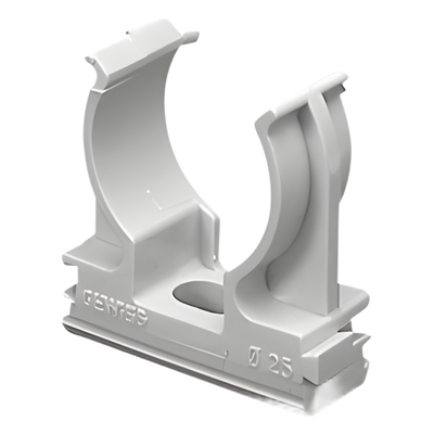 Soporte de presión (Abrazadera), PVC Auto-extinguible, abierto para tubería de 16 mm 
