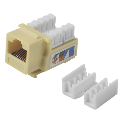 Módulo Jack Keystone Cat5e con Terminación 110 (Punchdown) para Faceplate - Color Amarillo