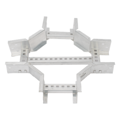 Derivación "X" Horizontal de Aluminio Perfil Z / Peralte 3 1/4" / Ancho 6"/ Radio 8" / Incluye Tornillería (CHXHEZ314R8X6AK)