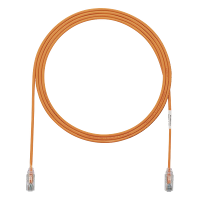 Cable de Parcheo TX6, UTP Cat6, Diámetro Reducido (28AWG), Color Naranja, 1.52 Metros (5 Pies)