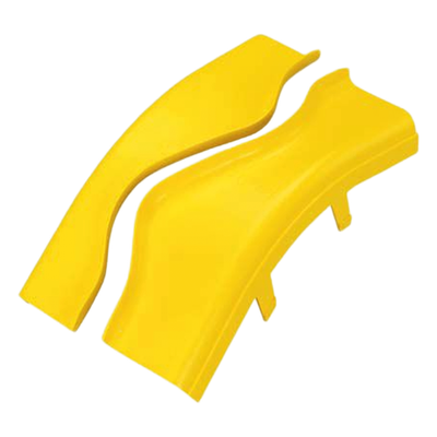 Tapa de Bajada Vertical Exterior de 45º, Para uso con Canaletas 4X4 FiberRunner™, Color Amarillo