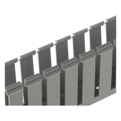 Canaleta Ranurada de PVC sin Tapa, Tipo G, 3.25 in de Ancho, 3.12 in de Alto y 1828.8 mm de Largo, Color Gris