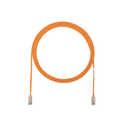 Cable de Parcheo TX6, UTP Cat6, Diámetro Reducido (28AWG), Color Naranja, 20.2 cm (8 Pulgadas)