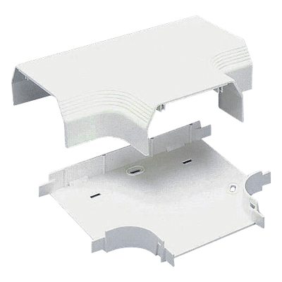 Accesorio en "T", para uso con canaleta T70, Material PVC Rígido, Color Blanco Mate