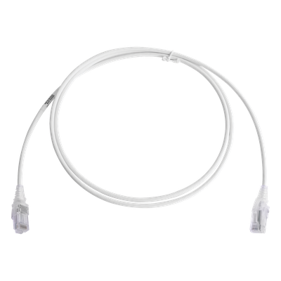 Patch Cord MC6 Modular Cat6 UTP, CM/LS0H, 1.52 Metros (5 Pies), Color Blanco, Diámetro Reducido (28AWG)