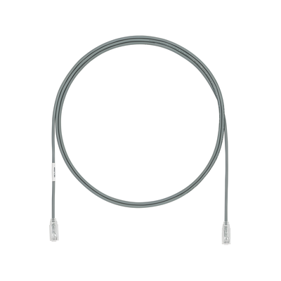 Cable de Parcheo UTP Cat6A, CM/LSZH, Diámetro Reducido (28AWG), Color Gris, 1 Metro (3.28 Pies).