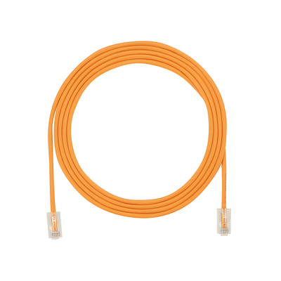 Cable de Parcheo UTP Cat6A, CM/LSZH, Diámetro Reducido (28AWG), Color Naranja, 3.05 Metros (10 Pies)