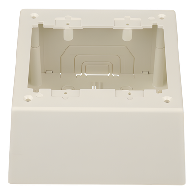 Caja de Pared Superficial Doble, con Divisor Opcional, Uso Universal con Placas de Pared, Color Blanco Mate