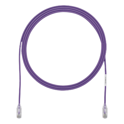 Cable de Parcheo TX6, UTP Cat6, Diámetro Reducido (28AWG), Color Violeta, 0.91 Metros (3 Pies)