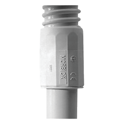 Conector (Racor) de tubería rígida a tubería flexible (Diflex), PVC Auto-Extinguible, 20 mm, IP65