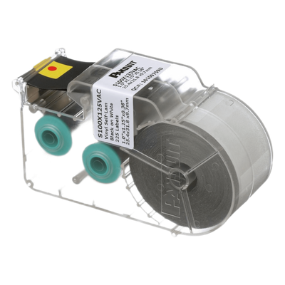 Casete de 225 Etiquetas Autolaminadas de 25.4 x 31.8 mm (1 x 1.25 pulgadas), para Cables de 3 a 7.1 mm (0.12 a 0.28 pulgadas) de Diámetro, Área de Impresión Color Blanco