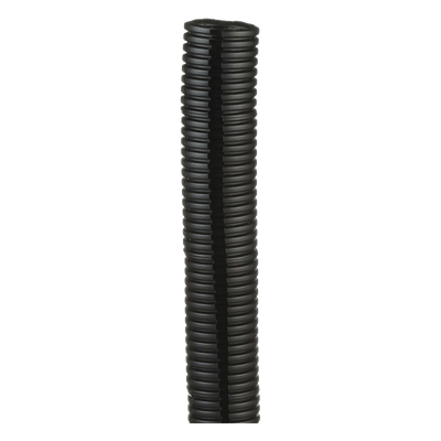 Tubo Corrugado Abierto para Protección de Cables, 1.25 in (31.8 mm) de Diámetro, 15.2 m de Largo, Color Negro