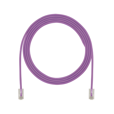 Cable de Parcheo TX6, UTP Cat6, Diámetro Reducido (28AWG), Color Violeta, 20.2 cm (8 Pulgadas)