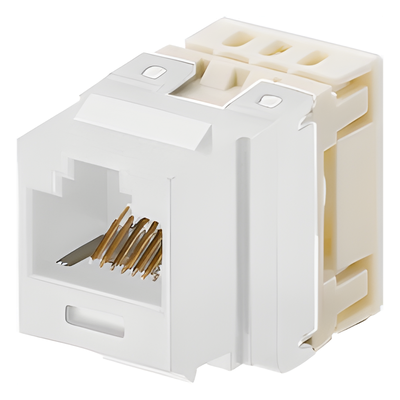 Conector Jack Estilo 110 (de Impacto), Tipo Keystone, Categoría 5e, de 8 Posiciones y 8 Cables, Color Marfil
