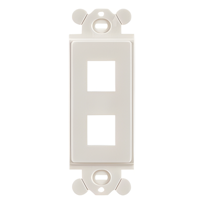 Marco de Módulo Dúplex, Para Placas Frontales Estándar GFCI, Acepta 2 Módulos Keystone, Color Blanco Mate