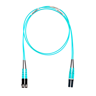 Jumper de Fibra Optica Multimodo 50/125 OM4, LC-SC Duplex, LSZH, Color Aqua, 6 Metros (19.69 Pies)