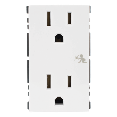 Módulo Dúplex de Contactos Eléctricos 10A 127V Color Blanco / Compatible con Cajas para Pavimento SM-CPAV-2 y SM-CPAV-4 / Requiere Adaptador SM-ADAP-FP para Fijación / Modelo 25424-30