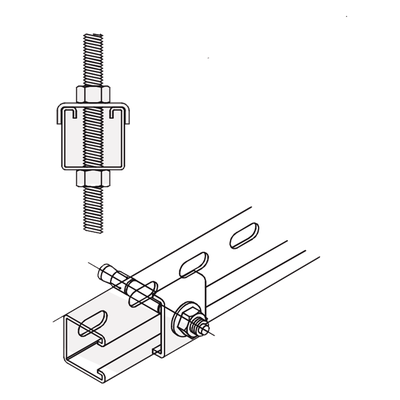 Tope Unicanal  "U" para Tornillo de  3/8" ( 9.5 mm ).