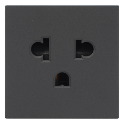 Módulo para Tomacorriente Euroamericano / Color Grafito / 45x45 mm (1.77 x 1.77 Pulgadas) / Compatible con Torres y Cajas para Escritorio de la Marca Simon