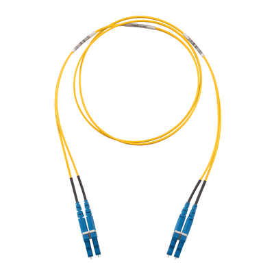 Jumper de Fibra Optica Monomodo 9/125 OS2, LC-LC Duplex, OFNR (Riser), Color Amarillo, 8 Metros (26.25 Pies)